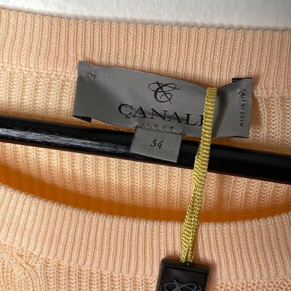 CANAL Mens Sz 56 Peach Lightweight Pullover Sweater Cotton Crewneck Sz 56 - Picture 7 of 10